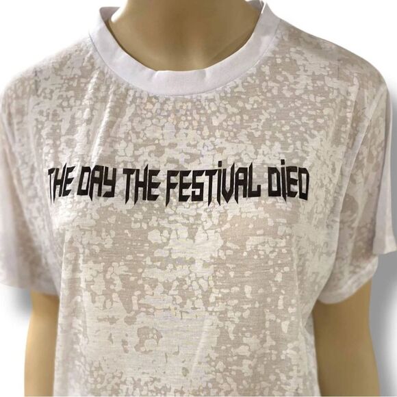 Dolls Kill Tops - Oversized White Burnout Graphic Tee Club Exx Dolls Kill Large NWT